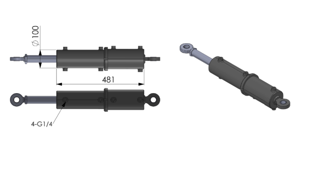 37178 - Self steer hydraulic ram that can be piped for forced steer.