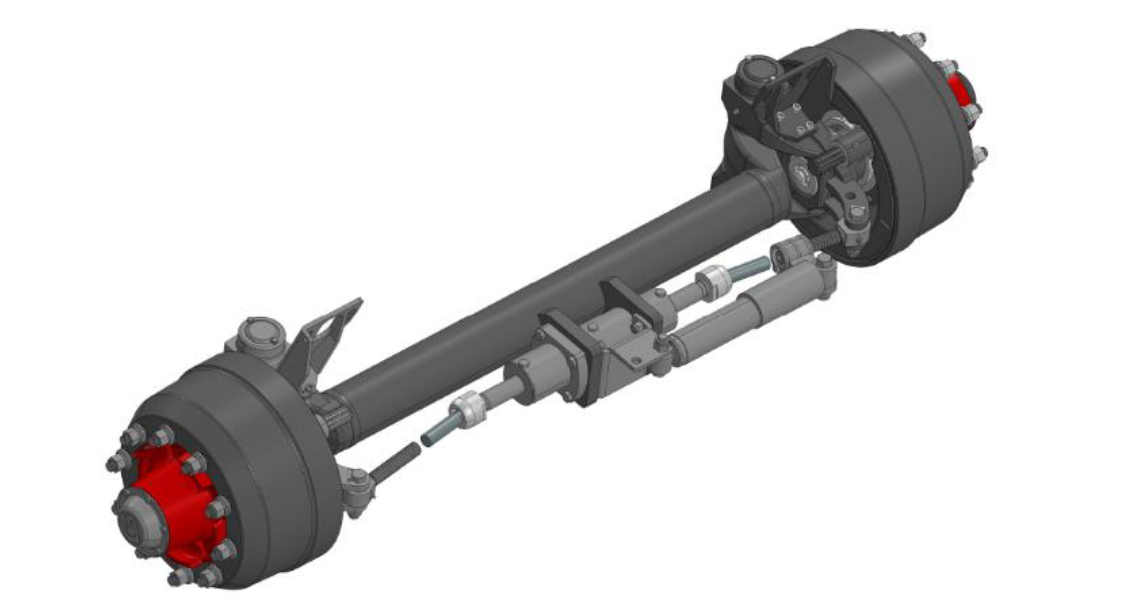 37293 - Self steer hydraulic ram. Hydraulic ram integrated with track rod