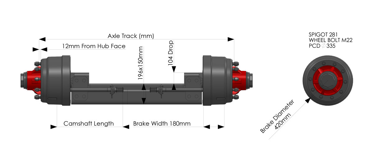 Full Drop Axle - 260 series Stepped Axle