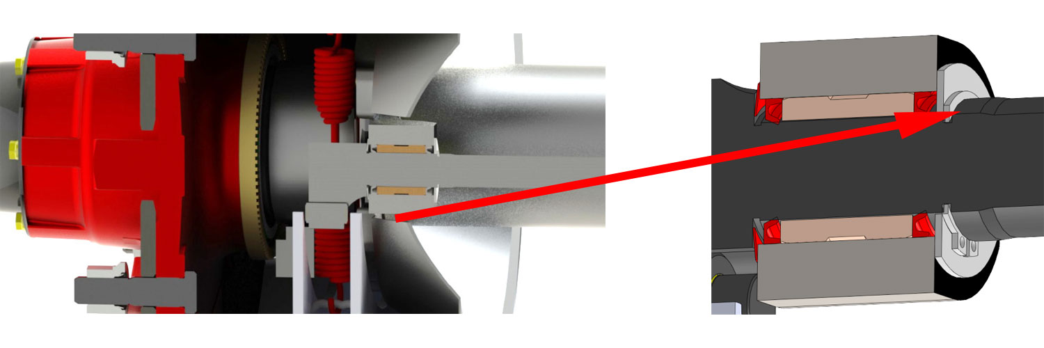 Position of seals in the anchor bracket