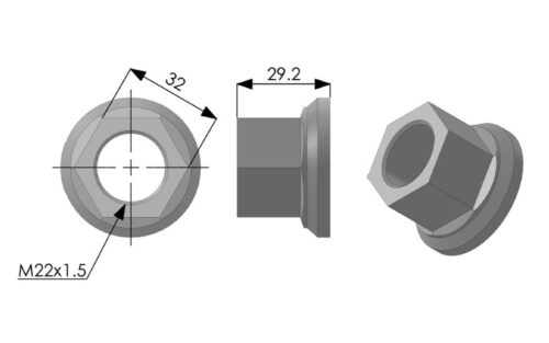 61381 M22 ISO Wheel Nut