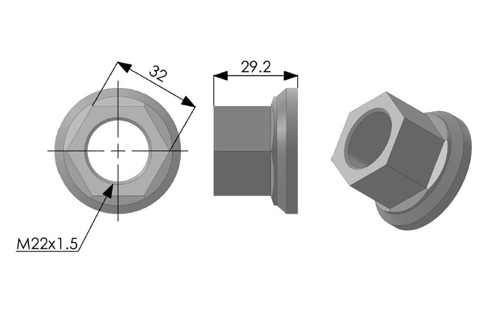 61381 – M22 ISO Wheel Nut 61381 – M22 ISO Wheel Nut