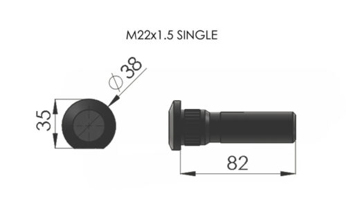 20201 Wheel Bolt 82mm M22x1.5 Single