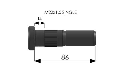 61361 Wheel Bolt 86mm M22x1.5 Single