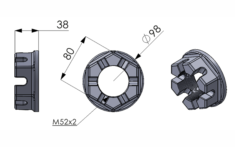 62110 Spindle Castle Nut
