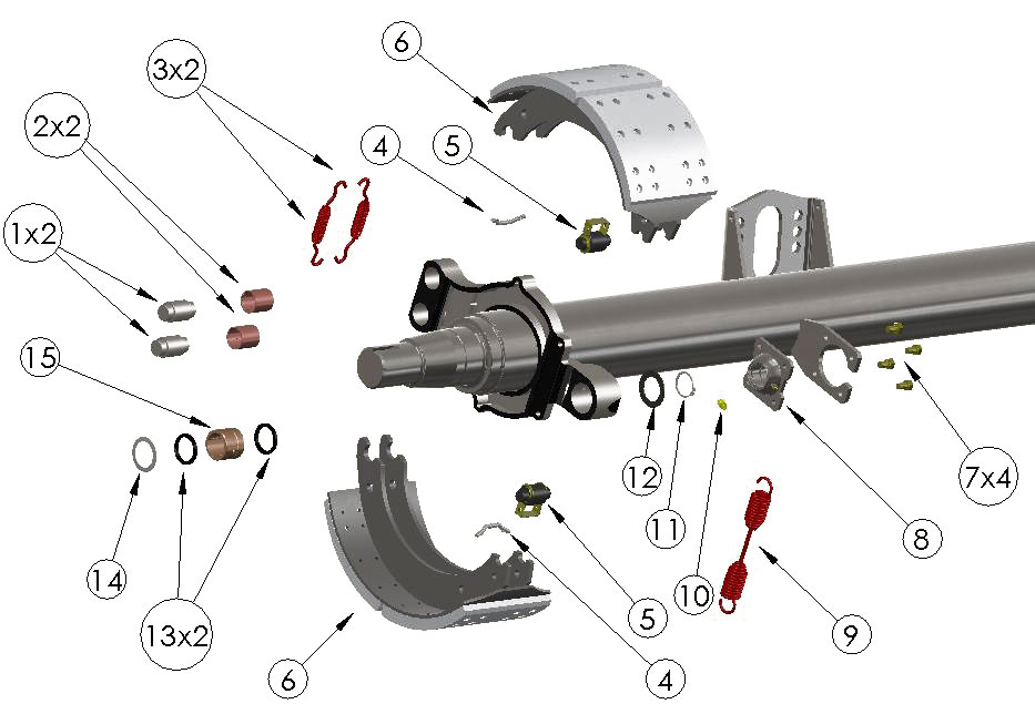 406 x 120 – 860 "A" Series Quick Fit Brake Assembly | Granning Axles & Suspensions