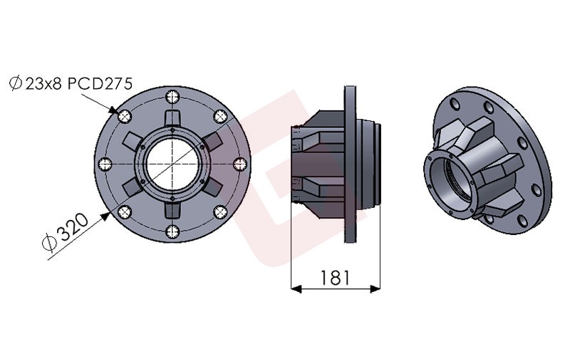 61213 Wheel Hub 310×190 (8 stud)
