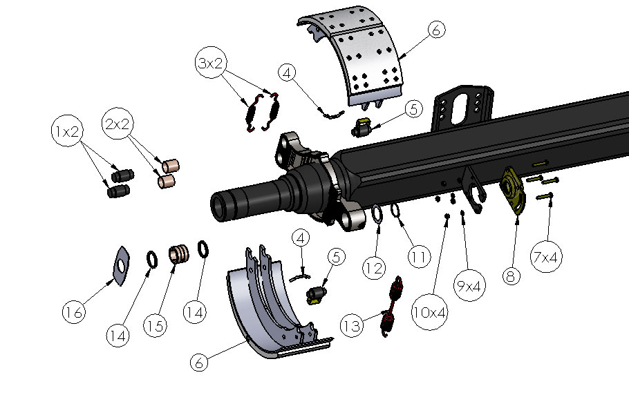 420 x 180 – 950 “F” Series Quick Fit Brake Assembly | Granning Axles & Suspensions